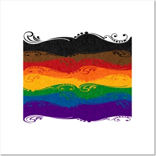 Ornamental Inclusive Rainbow Flag Posters and Art